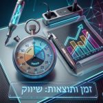 שעון עצר לצד גרפים ולוחות מדידה, ממחיש כמה זמן לוקח לראות תוצאות משיווק בלינקדאין